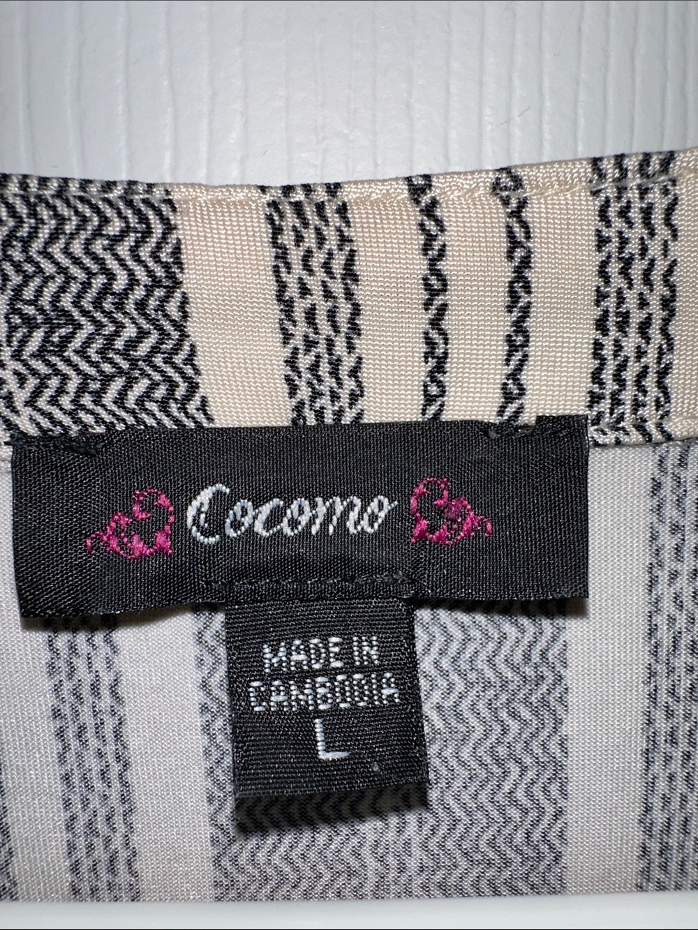 Cocomo Black and Cream Striped Henley Tunic Dress - Picture 5 of 7